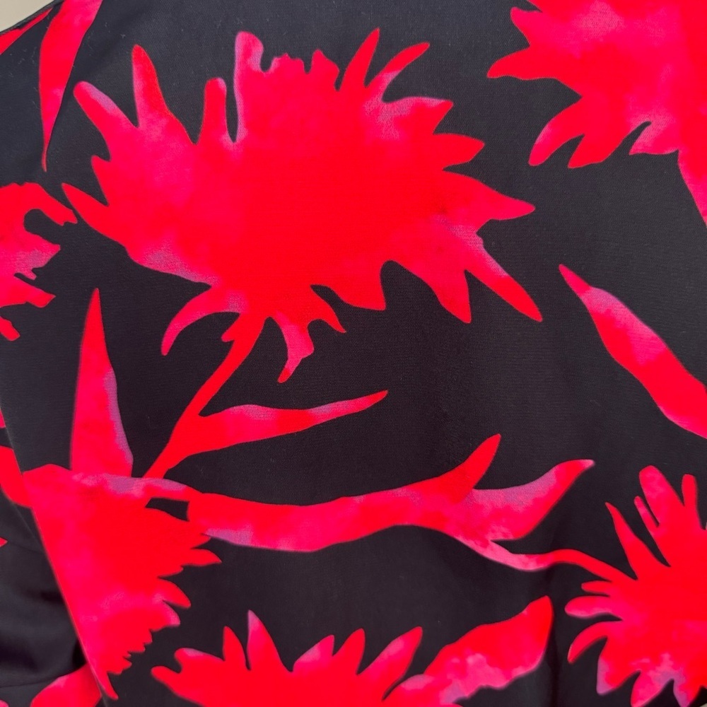 ARTIGLI Bold Floral Print Mini Dress Silky Polyester Made In Italy Size 40 (4) - Picture 6 of 16